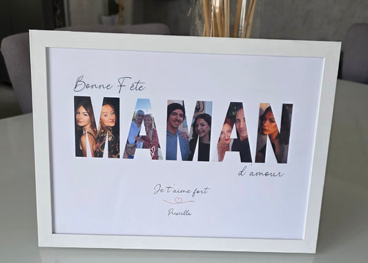 Cadre photo personnalisé MAMAN – Cadeau fête des mères ou d’anniversaire