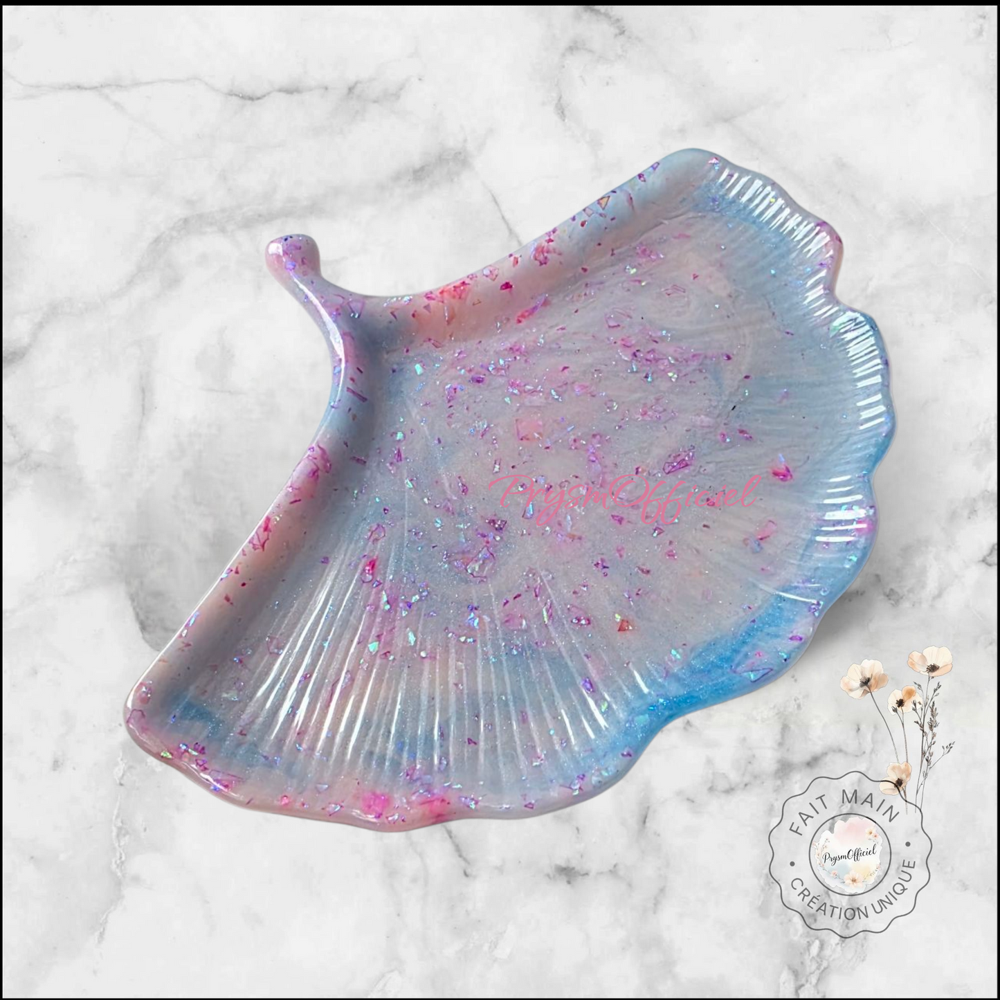 Plateau décoratif en résine – Feuille de Ginkgo pour bijoux ou apéritif