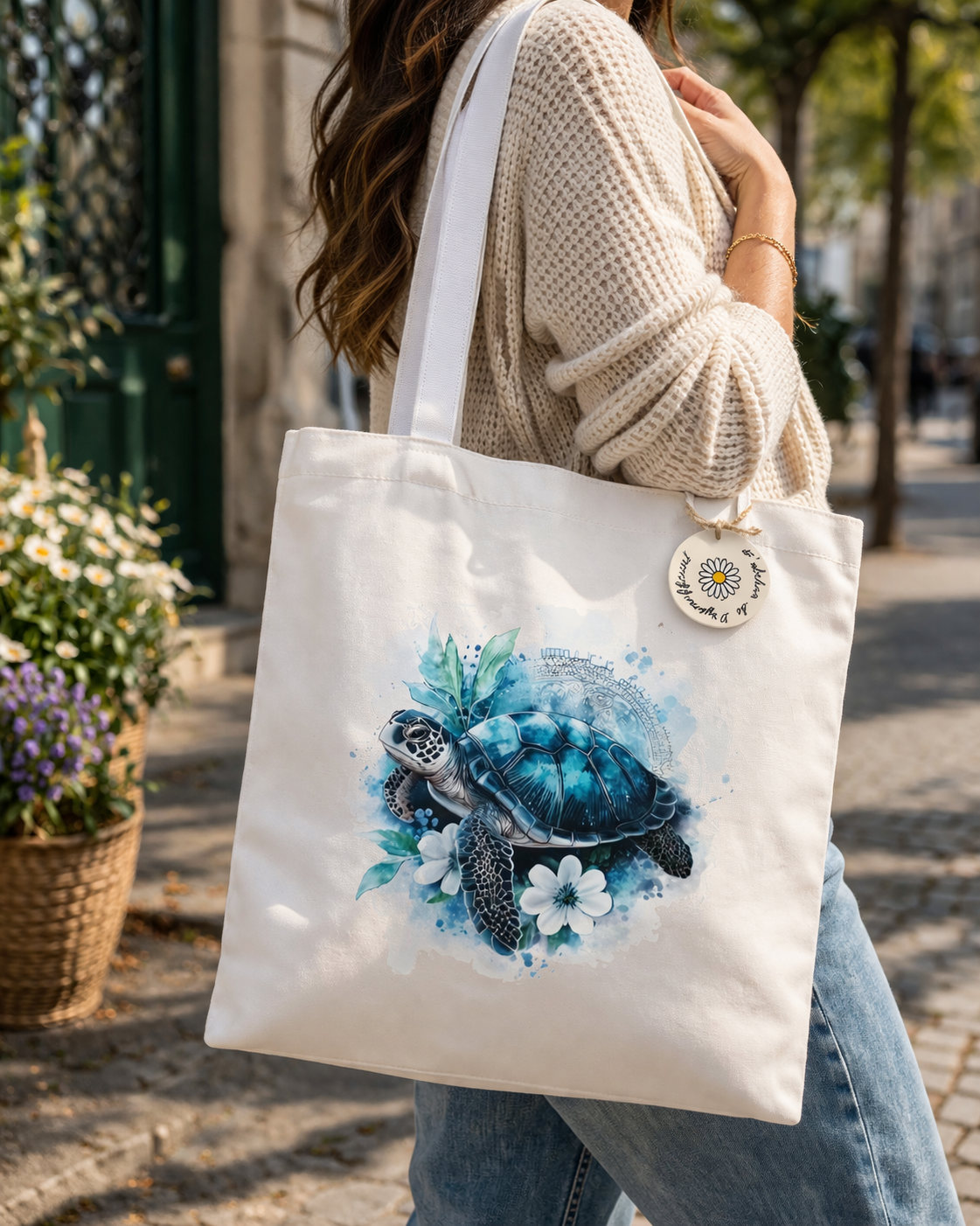 Tote bag personnalisé – Sac tissu imprimé – Motifs animaux, fleurs & nature