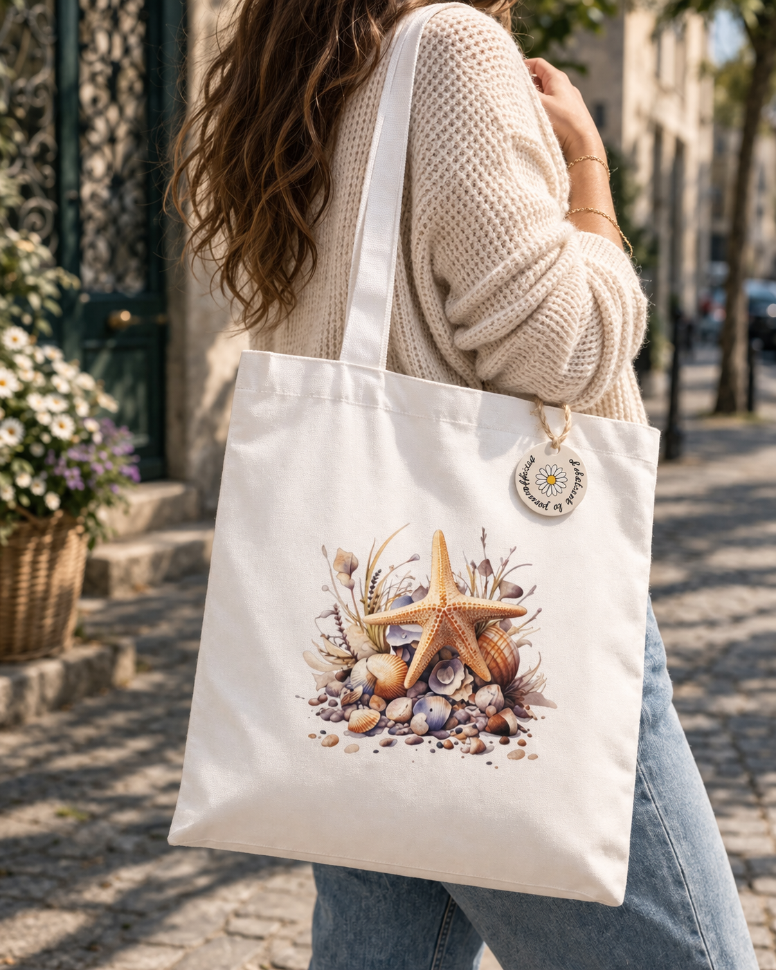 Tote bag personnalisé – Sac tissu imprimé – Motifs animaux, fleurs & nature