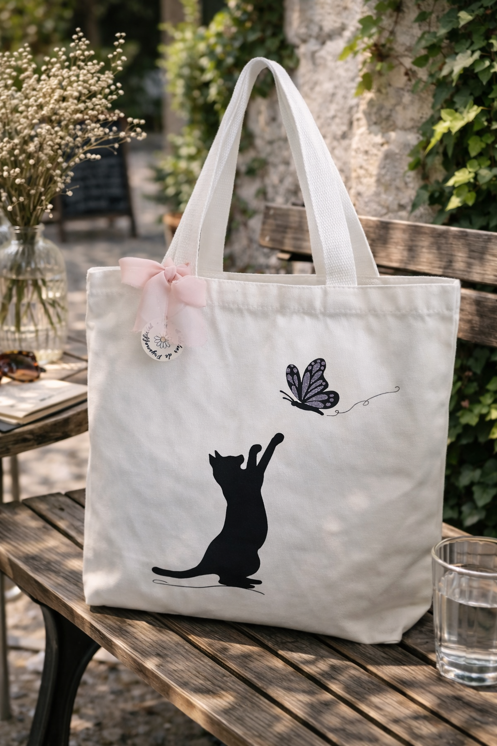 Tote bag personnalisé – Sac tissu imprimé – Motifs animaux, fleurs & nature