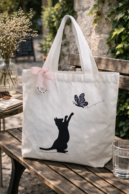 Tote bag personnalisé – Sac tissu imprimé – Motifs animaux, fleurs & nature