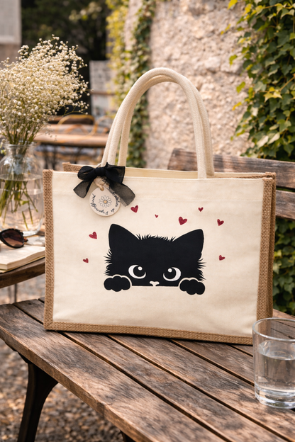 Sac shopping  petit tote bag toile de jute