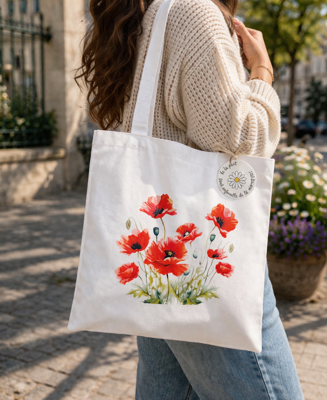 Tote bag personnalisé – Sac tissu imprimé – Motifs animaux, fleurs & nature
