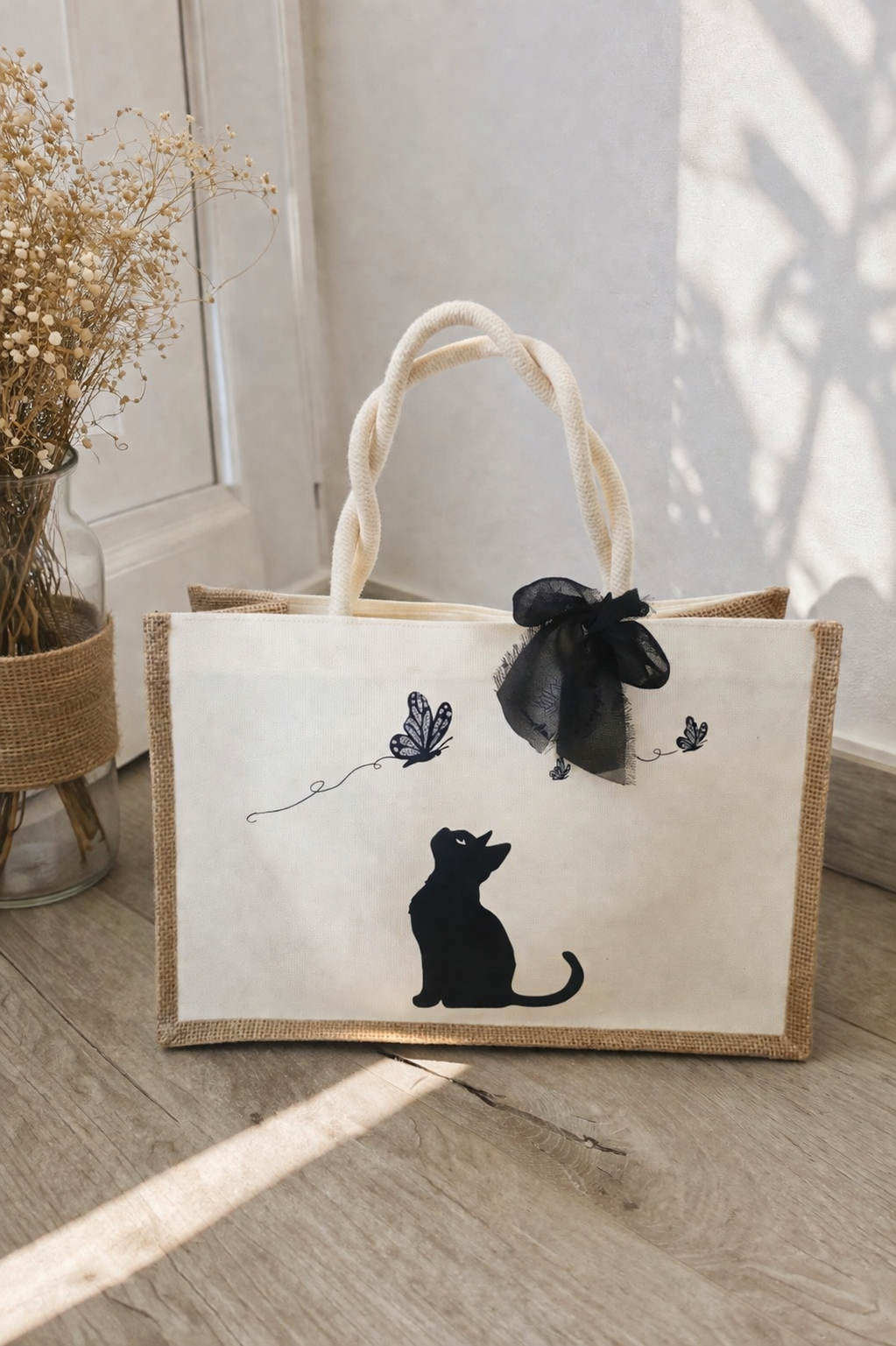 Sac shopping  petit tote bag toile de jute