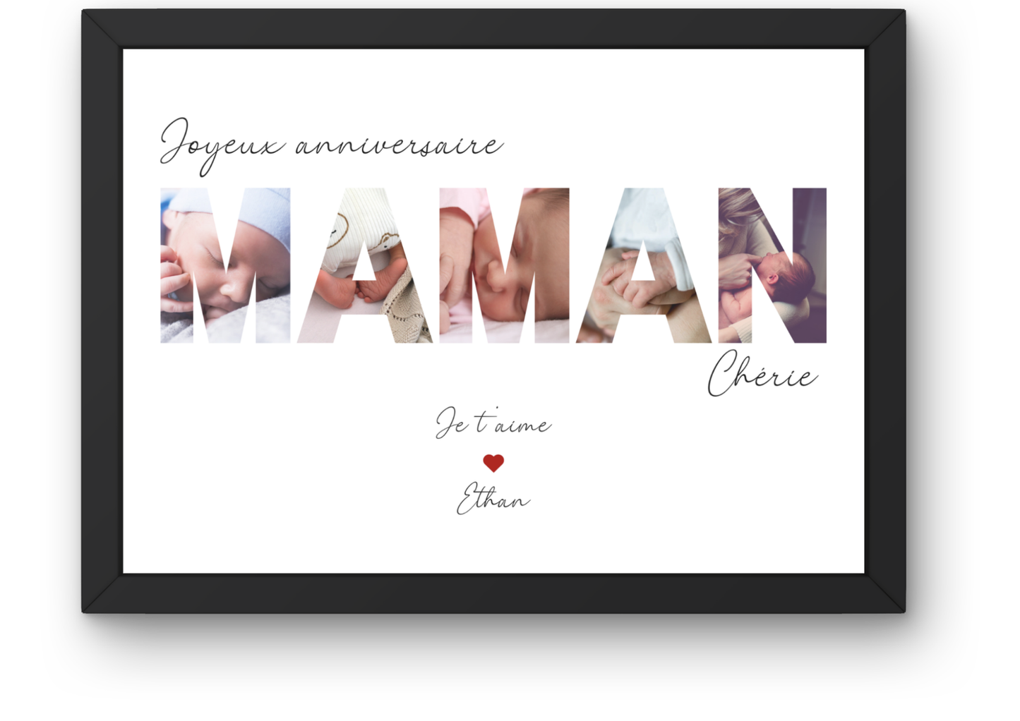 Cadre photo personnalisé MAMAN – Cadeau fête des mères ou d’anniversaire