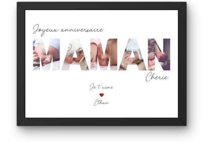Cadre photo personnalisé MAMAN – Cadeau fête des mères ou d’anniversaire