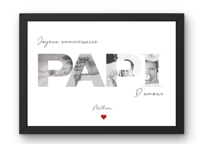 Cadre photo PAPI – Cadeau fête des grands-pères ou d’anniversaire