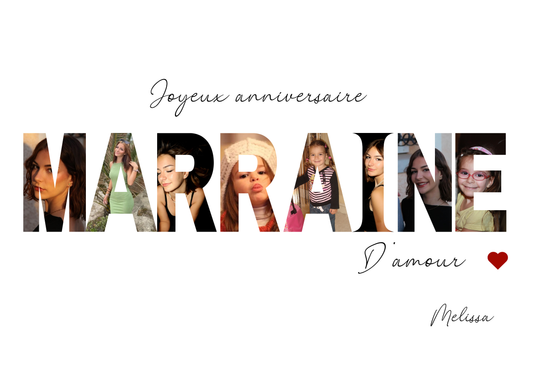 Cadre photo personnalisé MARRAINE – Cadeau émouvant et unique à offrir