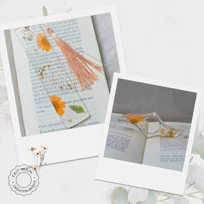 Ensemble bijoux lecture – Marque-page fleuri + Bague de lecture assortie