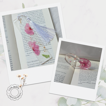 Ensemble bijoux lecture – Marque-page fleuri + Bague de lecture assortie