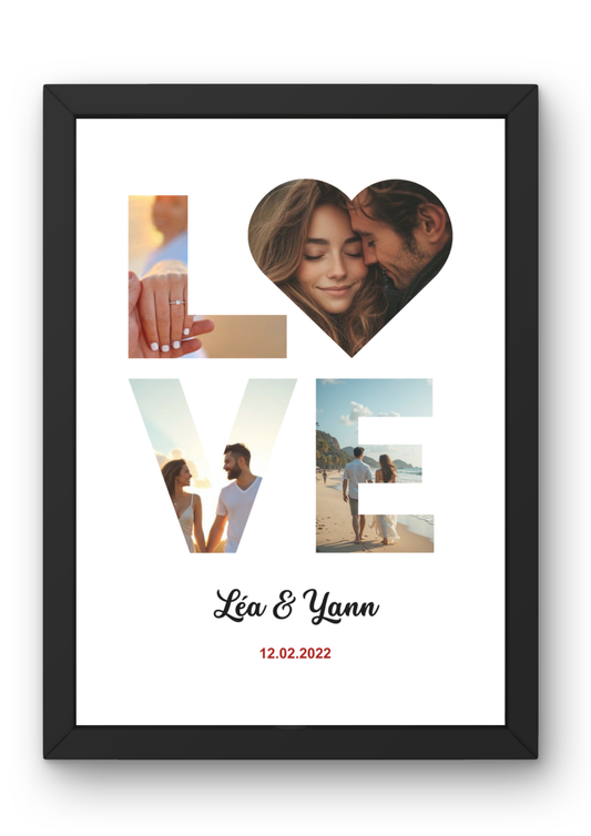 Cadre photo personnalisé - LOVE – Cadeau st valentin - amour