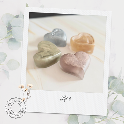 Lot de 4 magnets cœurs – Collection “Tendre Romance”