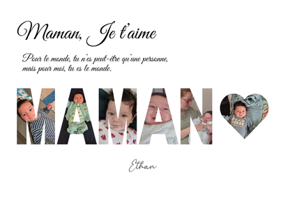 Cadre photo personnalisé MAMAN – Cadeau fête des mères ou d’anniversaire