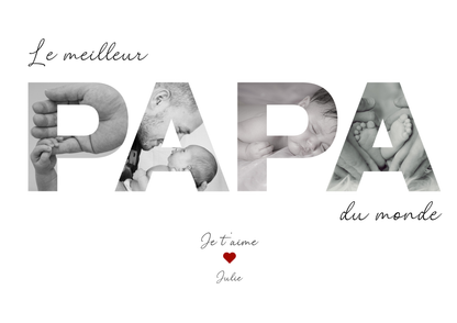 Cadre photo personnalisé - PAPA - Cadeau fête des pères avec photos et prénom