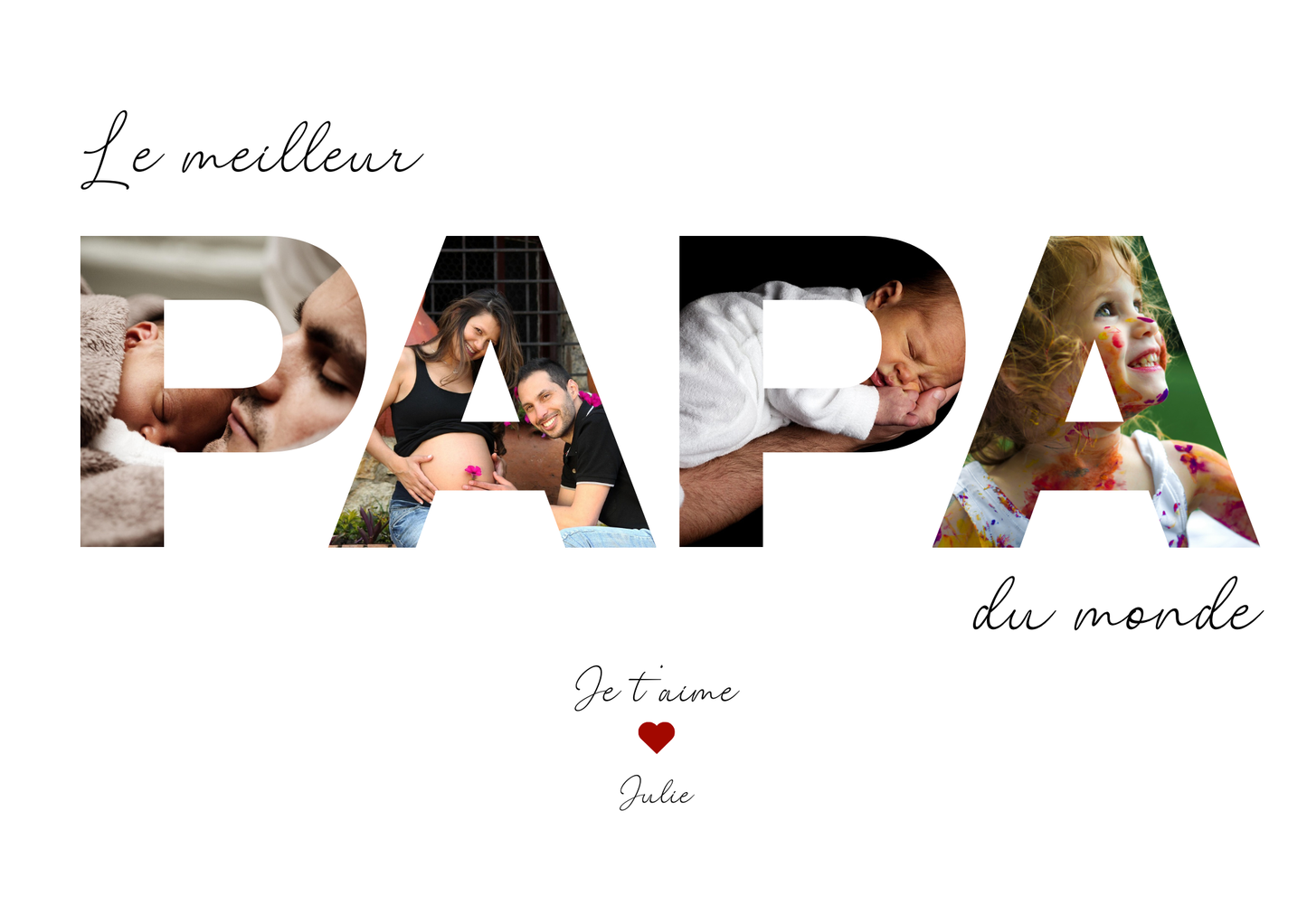 Cadre photo - PAPA - Cadeau fête des pères avec photos