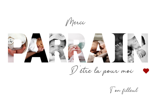 Cadre photo personnalisé PARRAIN – Cadeau original et rempli d’émotion