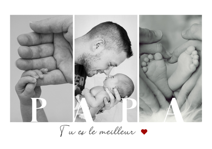 Cadre photo personnalisé - PAPA - Cadeau fête des pères avec photos et prénom