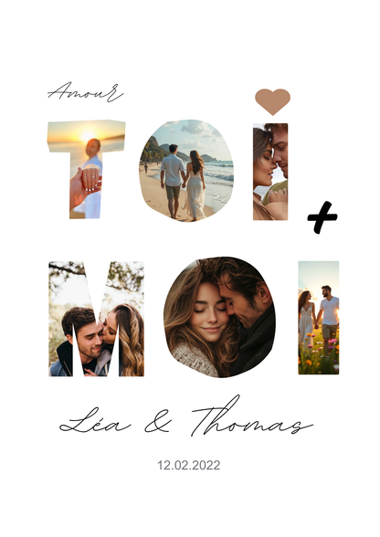 Cadre photo Toi et moi – Cadeau st valentin - amour
