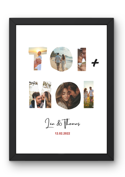 Cadre photo Toi et moi version 2 – Cadeau st valentin - amour