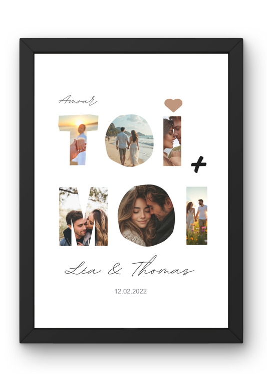 Cadre photo Toi et moi – Cadeau st valentin - amour