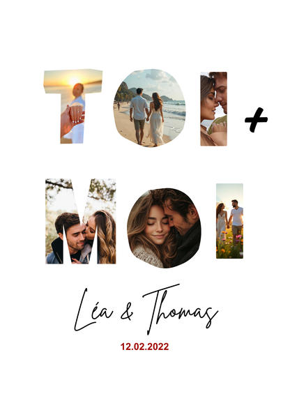 Cadre photo Toi et moi version 2 – Cadeau st valentin - amour