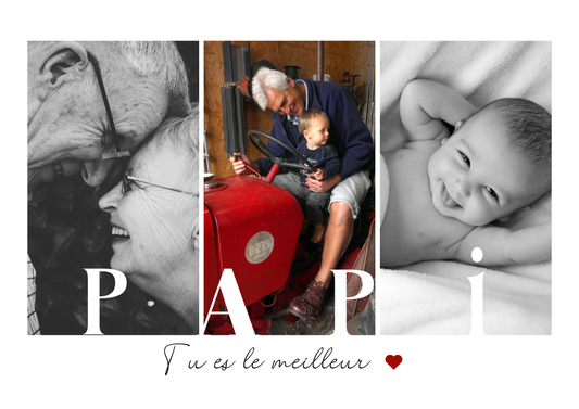 Cadre photo personnalisé PAPI – Cadeau fête des grands-pères ou d’anniversaire